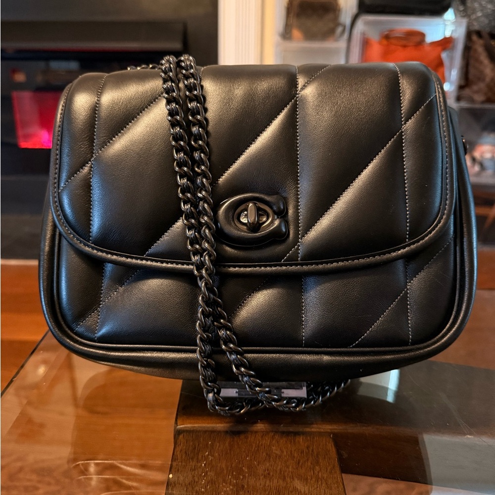 Coach Pillow Madison Quilted Shoulder Bag – Black on Black – NWOT